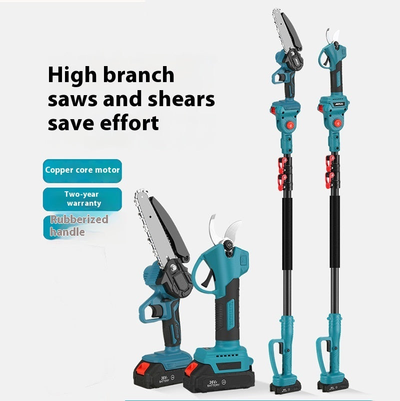 Rechargeable Lithium Battery Electric Chain Saw Garden Outdoor Single Handsaw Rod Suit
