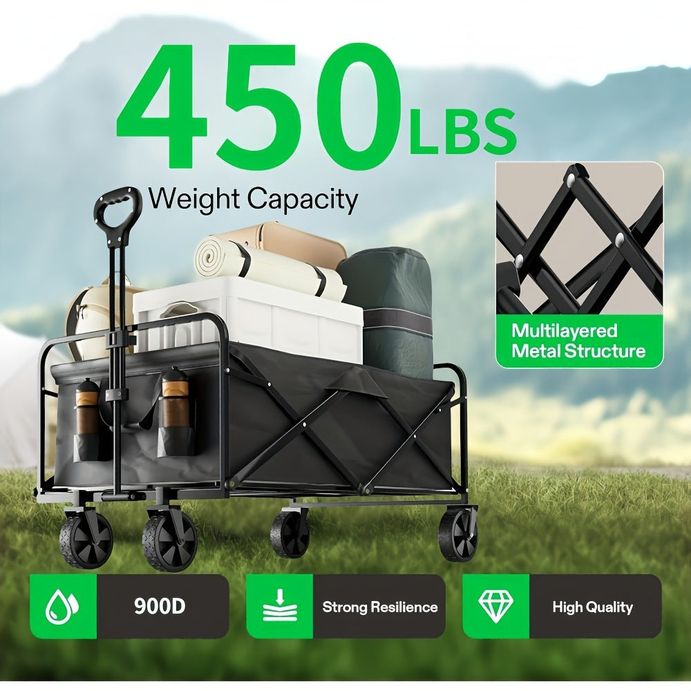 Shopping Cart Collapsible Foldable Garden Wagon Cart Heavy